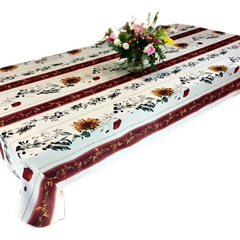 Nappe de Table Anti-Tâches Motif Terracotta Beige 100% Polyester - 240x150cm