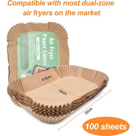 Doppeltes Silikon-Backpapier, Öl, Airfryer-Papier, Frittierblech-Zubehör, rechteckiges Backform-Zubehör, Airfryer-Bleche (1/5)