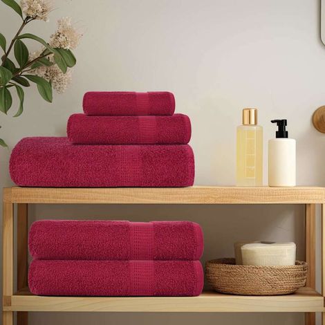 vidaXL 6 Piece Towel Set "FROGN" Bordeaux 360 gsm (1/5)