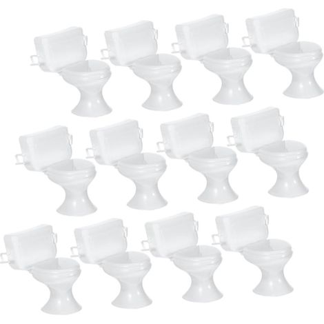 12 pièces Maison de Poupée Mobilier de Salle de Bain Réaliste Accessoires Micro Meubles pour Décor de Scène (1/5)