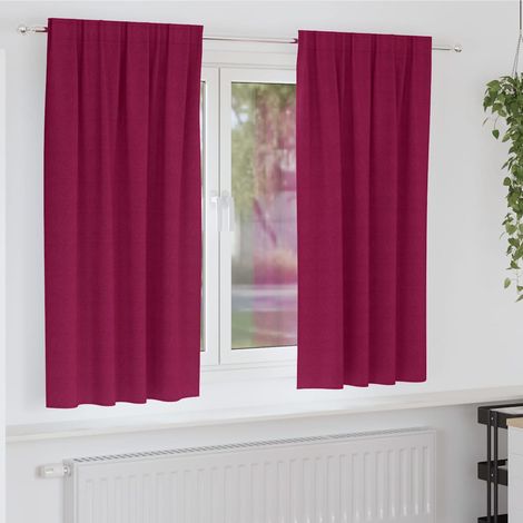 Verdunkelungs-Vorhänge mit Ringen 2 pcs Weinrot 175 x 140 cm