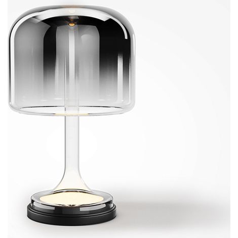 Maytoni Spirito Lampada da tavolo moderna a LED integrata dimmerabile nera 3000K 820lm paralume fumé