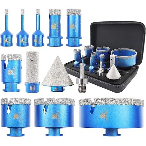 Diamond Tile Drill Bit – 6/6/8/20/25/35/50/68/110 mm Drill Bits 20/50 mm Fingercutter and Adapter for Tiles Porcelain Granite Marble (1/5)