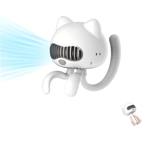 Ventilateur portatif pour poussette,(blanc) ventilateur de table,batterie 2000 mAh rechargeable par USB,design non tactile,ventilateur aromatique,pour femme/famille (1/5)