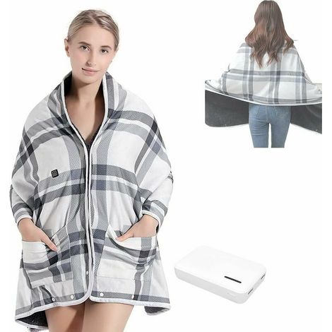 USB Heating Blanket Wrap Heating Pad Heating Cloak for Women,Heated Portable Shawl,Wireless Heating Blanket Shawl,Electric Neck and Shoulders for Car,Office (1/5)