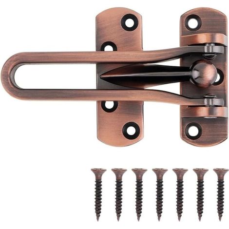Loquet de Porte pour sécurité de la maison, barre oscillante, verrous de porte d'entrée secondaire pour maison, hôtel, appartement (Cuivre Antique) (1/4)