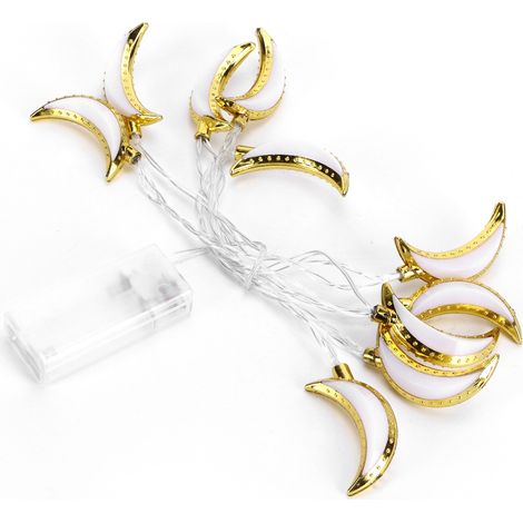 Guirlande Lumineuse en Forme de Lune Dorée pour Ramadan Eid Décoration Maison Fête (1/5)