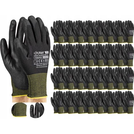 Schwarze Arbeitshandschuhe J-TIMIPOLIBB7-S - 120 Paar (1/5)