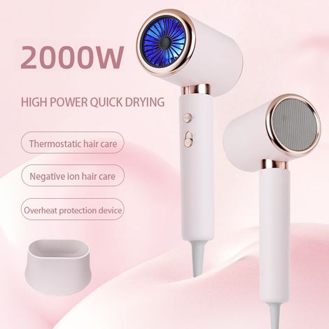 Asciugacapelli da 2000 W per casa, dormitorio, temperatura fredda/calda/negativa, ionico, alta potenza, parrucchiere, asciugacapelli elettrico ad alta velocità