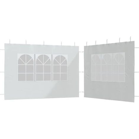 Panneau mural de tente de réception en deux parties avec fenêtre, fabriqué en matériau PE blanc. (1/5)