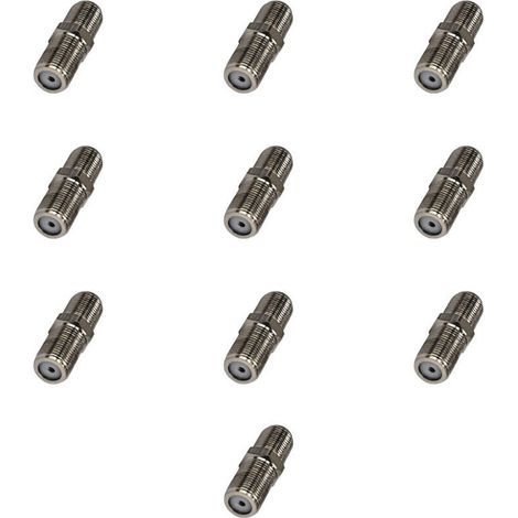 10X Stecker auf Stecker FF-Stecker-Adapter-Kupplungsanschlüsse für TV-Antennen-Koaxialkabel (1/4)