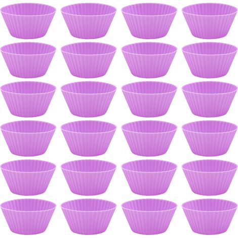 Moule À Muffins Mini - En Silicone Alimentaire - Résistant De -40 À 230 °C - Pour Four Micro-ondes Lave-vaisselle Congélateur - Lot De 12 (1/5)