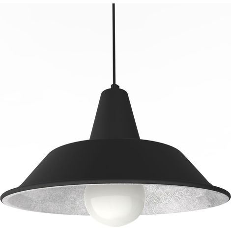 LUMICOM  DUNA Sospensione, 1XE27, max 42W, metallo, nero opaco/foglia argento, D.35cm