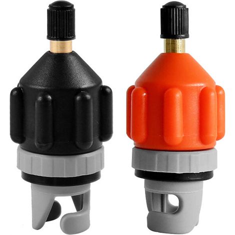 Adaptateur de pompe à canoë orange en 2 pièces, adaptateur de pompe à canoë noir, adaptateur de pompe à canoë, pompe à air, gonfleur de canoë, pompe à pédale pour canoë (1/5)