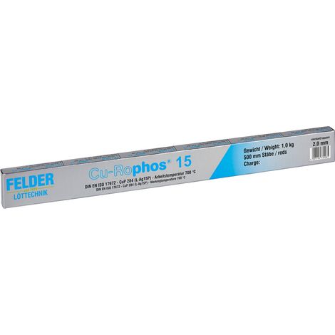 Felder "Cu-Rophos 15" Lötzinn Stange CuP 284 1 kg 2 mm