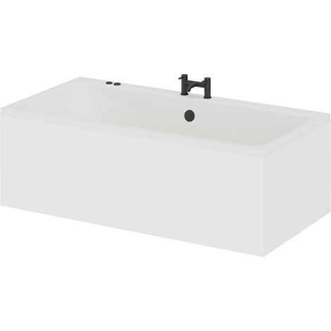 Verna 1800mm x 900mm 6 Jet Matt Black V-Tec Double Ended Whirlpool Bath (1/5)