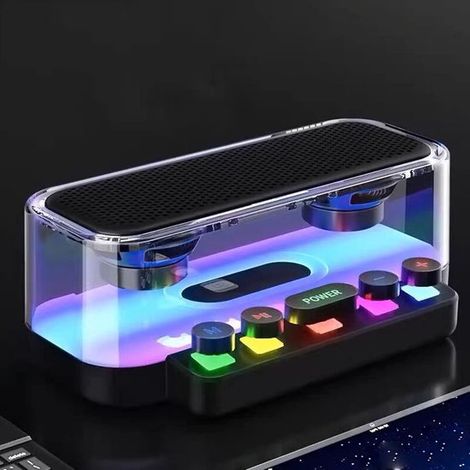 Altoparlante Bluetooth con illuminazione RGB, resistente all'acqua IPX5 + pulsanti meccanici, altoparlante stereo / altoparlante portatile / audio mobile (1/5)