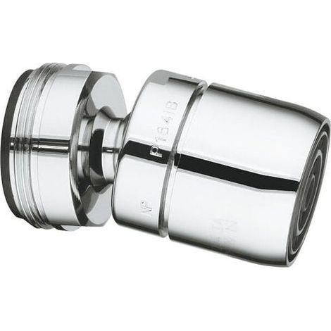 Mousseur à rotule Grohe chromé (13915000), aérateur orientable pour robinetterie, finition brillante, pièce d'origine pour mitigeur et robinet, douchette mâle, débit régulateur, matériau métallique ro (1/2)