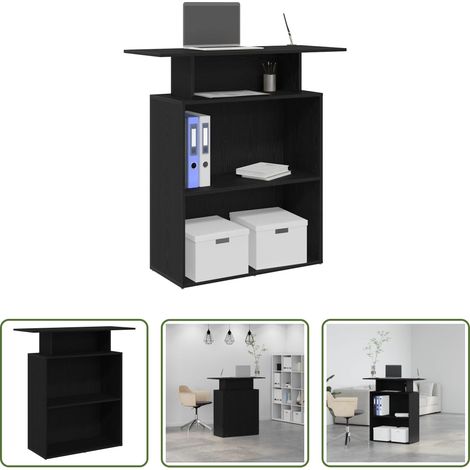 vidaXL Tresen für Büro - Empfangstresen Schwarz 100 x 40 x 104 cm Holzwerkstoff (1/5)