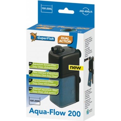 Filtre interne 400 l/h pour aquarium Superfish Aqua Flow 200