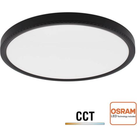 Plafón Led MOON KRAMFOR 22W, Ø300mm, CCT, regulable, negro, 3000-4000-6000K (1/4)