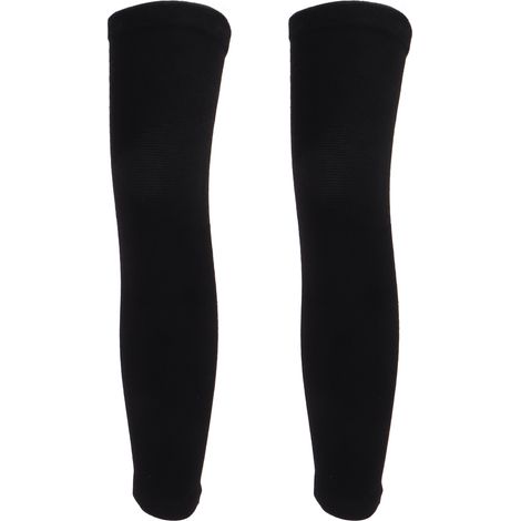 Genouillères en fibre de polyester respirantes, maintien thermique élastique, protège-genoux d'hiver pour sport et usage quotidien, pack de 2 pièces (1/5)