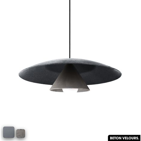 Lampe de suspension en béton velours - OLEMI VELVET CONCRETE GRIS (1/3)
