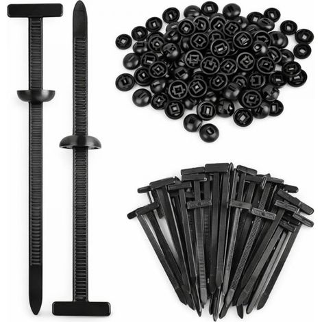 50 Fascette Nylon Auto + Clip Rivetto a Bottone Autobloccanti Fissaggio Paraurti