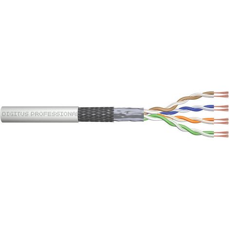 Digitus Cable de conexión CAT 5e SF-UTP en bruto 100 m, caja, AWG 26/7, PVC, simplex, gris