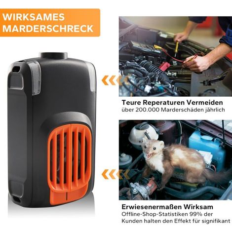 Marderabwehr Auto - 2025 Upgrade 3 Modi mit 20-50kHz Ultraschall und Taschenlampe, Autozubehör, Marderabwehr, Typ-C Mobile Marderabwehr, Effektiver Schutz MUMU (1/3)