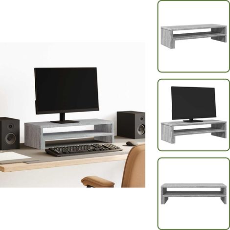 Supporto per schermo - vidaXL Supporto per Monitor Grigio Sonoma 54x22x15 cm in Truciolato - Supporto per computer