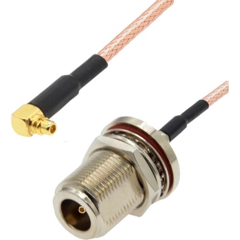 Cable pigtail mmcx con enchufe RA/N y toma BH RG316 de 25 cm
