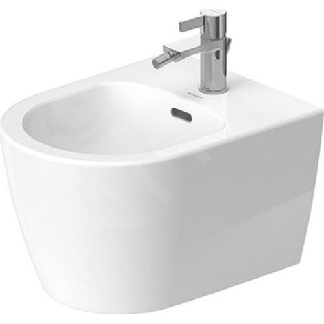Bidet mural Soleil par Starck avec mèche d'alimentation et banc de trou de robinet 370x480mm blanc (1/3)
