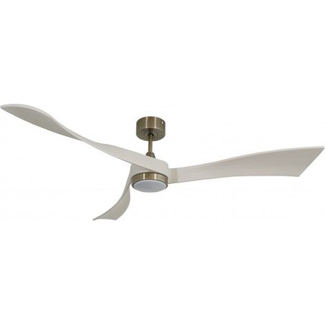 Twist, Ventilateur déstratificateur d'air, pales laquées blanches 166 Cm Moteur laiton brossé avec point lumineux LED. (1/3)