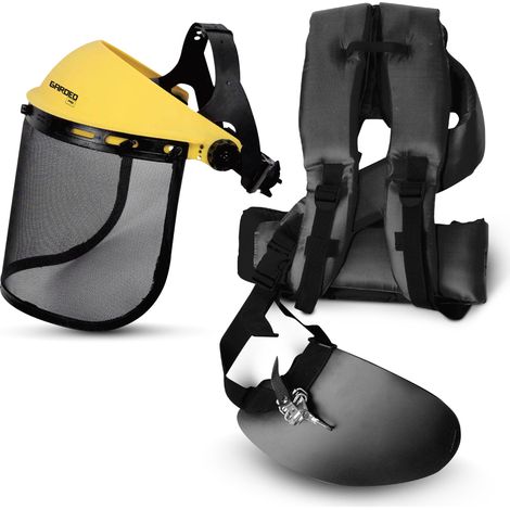 Gardeo Pro – Kit de protection visage avec harnais de sécurité ajustable 52-64 cm – Normes EN397 et EN1731 – Confort pour débroussaillage et tronçonnage
