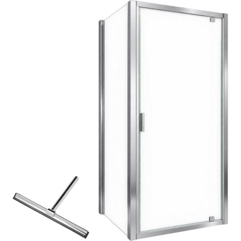 Paroi de douche NOVELLINI Lunes 2.0 G porte pivotante 78x195 et paroi fixe 78x195 avec raclette (1/4)