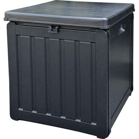 Baúl de Resina para Exterior Gardiun Soften Small 42,8x42,8x46,4 cm Capacidad 76L, Cinta de Sujeción para Tapa y Asas Laterales (1/5)