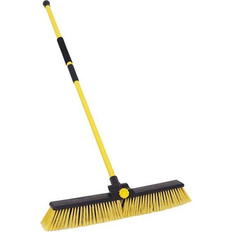 Heavy-Duty Telescopic Broom with PET Bristles - 24 inch (1/3)