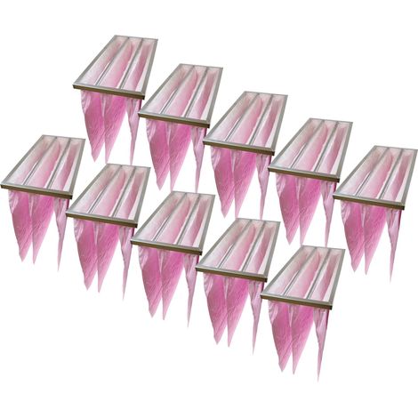 vhbw 10x HVAC F7 Bag Filter for Air-Conditioner Unit Ventilation System, 28.7 x 59.2 x 60 cm Pink - AC Air Pocket Filter