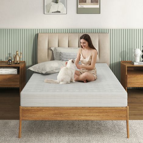 Colchón de espuma 90x200 cm con funda 3D transpirable, desenfundable y lavable, apto para alérgicos (1/5)
