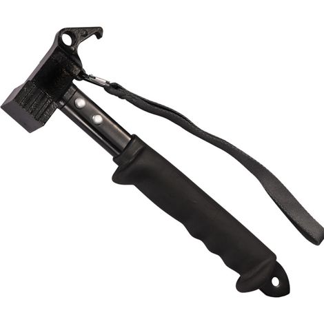 Démonteur de Pieu Lourd Multifonctionnel pour le Camping - Marteau de Tente avec Sangle de Fixation (Black) (1/5)