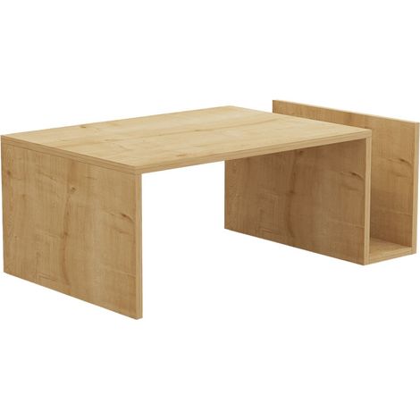 Couchtisch MEMO – Eiche Saphir – Höhenverstellbare Platte & Integrierter Stauraum – L 86,8 cm x P 32,4 x H 50 cm (1/4)