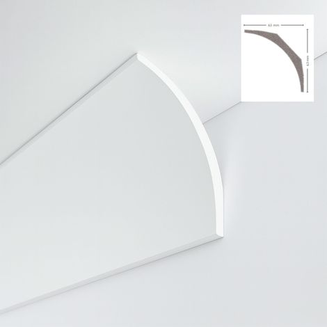 STOCK FOLLI Profilo a soffitto in Polimeri Bianco RAL 9016 verniciabile 63X63mm (Prezzo al metro)