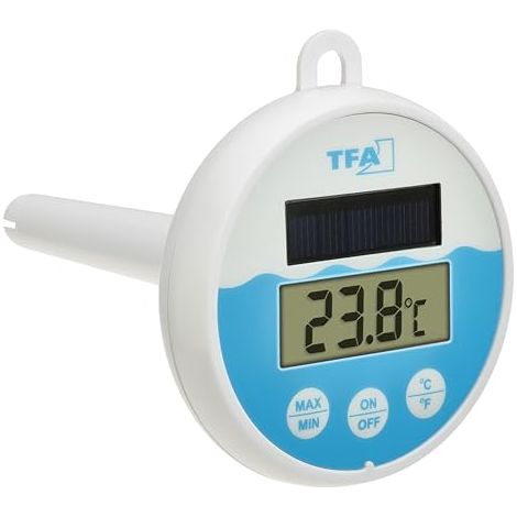 Solarbetriebenes digitales Poolthermometer für Schwimmbäder/Teiche/Whirlpools, drei Tasten