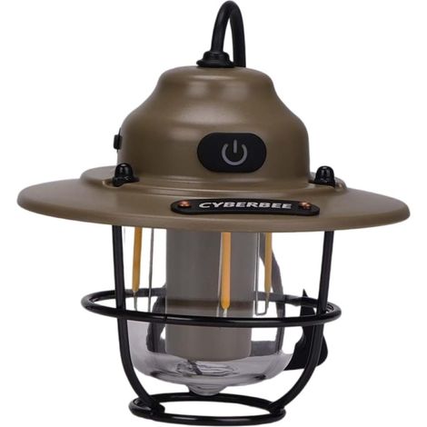 Lanterne de camping portable en forme de pomme de pin - Double couleur, intensité lumineuse réglable en continu, autonomie ultra longue, rechargeable et étanche pour une utilisation intérieure et exté (1/5)