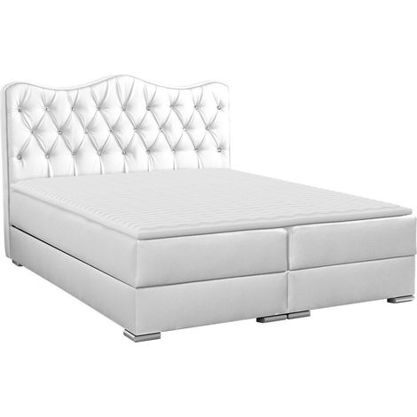 Lit boxspring Tectum I , Continental, Unique, 120x200, Faux cuir, Disponible, 120x212x125cm (1/5)