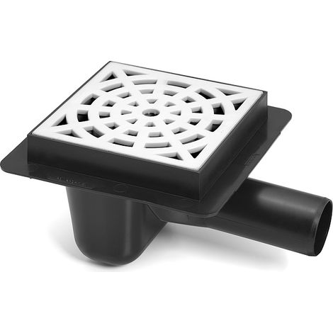 Drain de sol plastique pour égouts avec grille à motif rond blanc 50mm (1/4)