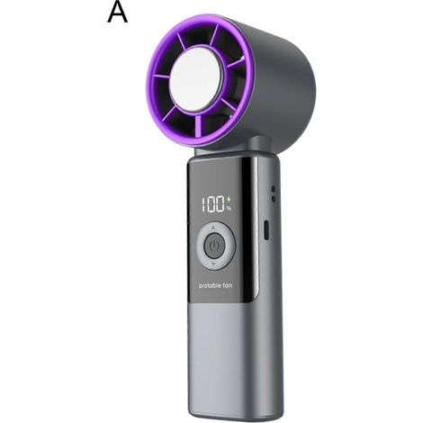 Ventilateur portable – réglable à 90° et pliable – idéal pour les voyages et le bureau (modèle gris standard) (1/5)