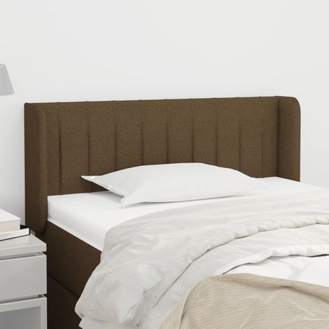 Tête de lit avec oreilles Design industriel - Pour Lit adulte - Marron Foncé 83x16x78/88 cm Tissu Chic-130592 (1/5)