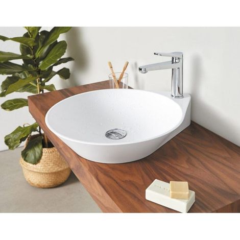 Lavabo sobre encimera en piedra sintética NADIR  43.5 cm x 51 cm